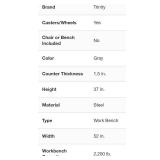 TRINITY 48x26 Stainless Steel Rolling Workbench With Keys. $1299. Commercial Grade. Heavy !