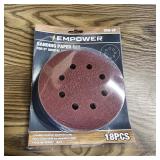 Lot of 2, EMPOWER Set of 18 5" Orbital Sanding Paper -Aluminum Oxide