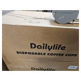 DAILYLIFE 16oz Insulated Black Disposable Coffee Cups with Lids- 100 Pack, To Go Coffee Cups for Hot Drinks, Leak Proof Design, Ideal for Cafes, Offices, Parties and Family