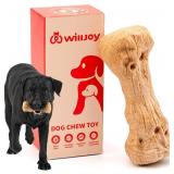 Willjoy Dog Chew Toys for Aggressive Chewers, Tough Dog Toys for Aggressive Chewers, Pine Wood and Nylon Indestructible Dog Toy, Bacon Flavor Large Dog Toys to Keep Them Busy