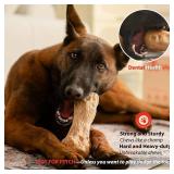 Willjoy Dog Chew Toys for Aggressive Chewers, Tough Dog Toys for Aggressive Chewers, Pine Wood and Nylon Indestructible Dog Toy, Bacon Flavor Large Dog Toys to Keep Them Busy