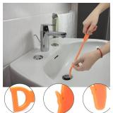 Forlivese 25 Inch Drain Snake,Drain Clog Remover,Sink Snake for Sewer Kitchen Sink Bathroom Tub Toilet Clogged Drains Relief Cleaning Tool 3 Pack