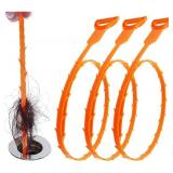 Forlivese 25 Inch Drain Snake,Drain Clog Remover,Sink Snake for Sewer Kitchen Sink Bathroom Tub Toilet Clogged Drains Relief Cleaning Tool 3 Pack