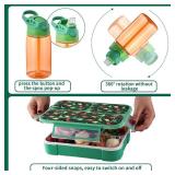 Kids Lunch Box Bag Set - 3D Dinosaur Lunch Bags for Boy with Containers Reusable Complete Lunch Kit Included 3-Compartment Lunchbox Leakproof Insulated Lunchbag Sets for Toddler School Lunch Supplies