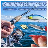 Fishing Advent Calendar 2025, 24 Days Countdown with Fishing Lures, Christmas Advent Calendar Gift for Fishers, Adult Men, Teen Boys, Christmas Advent Calendar 2025 Gift for Husband, Friend