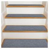 Stair Treads for Wooden Steps Indoor, 8" X 30" Non Slip Carpet Stair Treads with Reusable Adhesive for Kids Elders and Dogs, Surface Polyester TPR Backing Stair Rugs, 4 Pack Stair Rugs Dark Grey