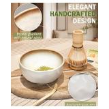 Cowcowcow Matcha Whisk Set, Complete Matcha Set with Matcha Whisk, Bowl, Sifter, Spoon, and Whisk Kit for Ceremonial Grade, Tea Gifts for Tea Lovers for Christmas, Birthday, Halloween