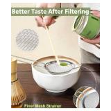 Cowcowcow Matcha Whisk Set, Complete Matcha Set with Matcha Whisk, Bowl, Sifter, Spoon, and Whisk Kit for Ceremonial Grade, Tea Gifts for Tea Lovers for Christmas, Birthday, Halloween