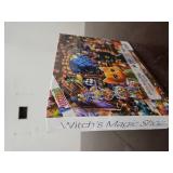 Halloween Puzzle for Adults 1000 Pieces, Cat and Witch Magic Shop Jigsaw Puzzle with Letters on Back with Pumpkin Candy Spooky Decor for Halloween Party, Family Night (27.5" x 19.7")