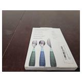 NumNum Toddler Utensils Set, 4th Stage Kids Silverware for 2+ Years, Pre-Spoon, Fork, Spoon & Knife GOOtensils with Stainless Steel Heads, BPA-Free Silicone Toddler Feeding Essentials, 3-Pack Blue