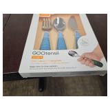 NumNum Toddler Utensils Set, 4th Stage Kids Silverware for 2+ Years, Pre-Spoon, Fork, Spoon & Knife GOOtensils with Stainless Steel Heads, BPA-Free Silicone Toddler Feeding Essentials, 3-Pack Blue