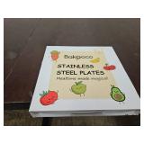 Stainless Steel Kids Plates 2 Packs, 9" Toddlers Divided Plates, Portion Control Plate for Bariatric Adults, Non Toxic Unbreakable Baby Dinner Dishes, 304 Metal Camping Food Tray