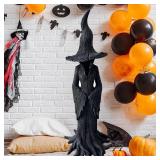 Cracker Barrel Witch Statue Gothic Halloween Resin Figurine,Retro Magician Decor, Dark Fantasy Ornament, Curse Theme Statues Figurine Halloween Festival Decoration