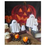 Halloween Decorations Indoor,Ghost Decor, Light Up Ghosts Kit Set of 4,Friendly Pets,Gothic Home Decor(2ghost 2dog)