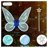 quescu Fairy Wings for Adults,Butterfly Wings for Girls,Angel Wings,Fairy Costume for Women Halloween Dress Up Party Favor (Blue)