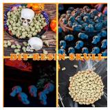 150 Pcs Halloween Mini Skull Heads,Plastic Miniature Figurines Skulls Ornamets Small Skeleton Head Decorations for Halloween Vase Filler Pranks Table Decor
