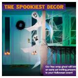 JOYIN 2 Pcs 53" Halloween Decoration Outdoor, Halloween Bendable Hanging Ghost for Lawn, Tree, Pilar Decorations, Tree Wrap Ghost Party Supplies