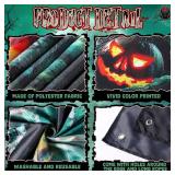 Halloween Garage Door Cover 6.6 x 16.4 ft Scary Garage Door Banner Horror Hanging Backdrop for Halloween Party Background Supplies(Spider)