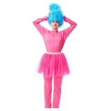 3PCS Women Light Blue Tutu Tulle Skirt Fairy Fluffy Ballerina Skirt Costume with Beehive Wigs, Halloween Fancy Dress Up Large