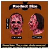 Scary Head Mask with Scars on Face, Horror Latex Adults Face Masks for Cosplay Decor Party Props
