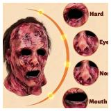 Scary Head Mask with Scars on Face, Horror Latex Adults Face Masks for Cosplay Decor Party Props