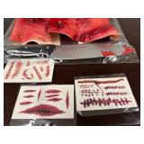 Scary Head Mask with Scars on Face, Horror Latex Adults Face Masks for Cosplay Decor Party Props