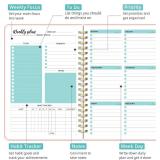 Undated Weekly Planner, Weekly To Do List Notebook with Goal & Habit Tracker Organizer, A5 Weekly Planner Notebook with Spiral Binding, 6.1" x 8.2" - Rosy