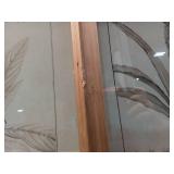 Pack of 4 ,WOOD LEAF FRAMED WALL ART (damaged) - Retail: $80