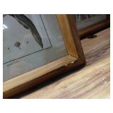 Pack of 4 ,WOOD LEAF FRAMED WALL ART (damaged) - Retail: $80