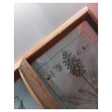 Pack of 4 ,WOOD LEAF FRAMED WALL ART (damaged) - Retail: $80