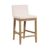 Gracie Wood Upholstered Counter Height Barstool Brushed Gray/Flax - Nathan James - Retail: $200