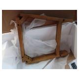 Gracie Wood Upholstered Counter Height Barstool Brushed Gray/Flax - Nathan James - Retail: $200