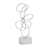 10 x 22  Silver Metal Swirl Abstract Sculpture by DecMode