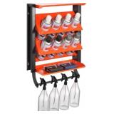 TORACK Spray Paint Can Holder Wall Mount, Heavy Duty Metal Spray Can Holder for Garage, Paint Can Storage Rack for Shop, Holds Up to 100 lbs (Missing Screws)