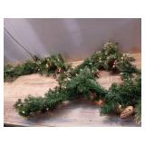 National Tree Company Pre-Lit Artificial Christmas Garland  Green  Glittery Pine  White Lights  Decorated With Pine Cones  Berry Clusters  Plug In  Christmas Collection  9 Feet
