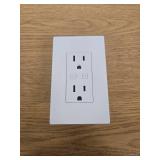 Commercial Electric Smart 15 Amp 120-Volt Tamper Resistant White Duplex Outlet Powered by Hubspace (1-pack)