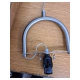 Modern Ring Floor Lamp Brushed Nickel Finish - Threshold: ETL Listed, Cotton/Polyester Shade, Metal Body - Retail: $70