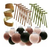 Syhood 38 Pcs Christmas Velvet Ornaments Decor Kit 3.15