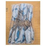 18 Pcs 12\" 9.8\" Large Poinsettia Flowers Artificial for Christmas Tree Glitter Poinsettias Picks with Stem Xmas Faux Silk Floral Ornaments for Santa Garland Home Decoration Party(Blue)