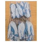 18 Pcs 12\" 9.8\" Large Poinsettia Flowers Artificial for Christmas Tree Glitter Poinsettias Picks with Stem Xmas Faux Silk Floral Ornaments for Santa Garland Home Decoration Party(Blue)