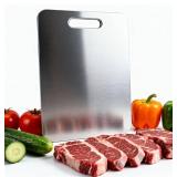 AMZY Titanium Cutting Board for Kitchen  Durable 13"x9" Metal Chopping Mat, Easy to Clean, Dishwasher Safe, Hygienic & Crack Resistant - Retail: $17