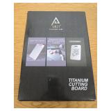 AMZY Titanium Cutting Board for Kitchen  Durable 13"x9" Metal Chopping Mat, Easy to Clean, Dishwasher Safe, Hygienic & Crack Resistant - Retail: $17