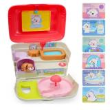 Interactive Pet House Toy for Kids Ages 3+, Musical Doggy Playset with 6 Habits, Fun Sounds & Lullaby, Running Puppy, Shower, Feeding, Sleeping, and More - Includes 3 Double-Sided Cards