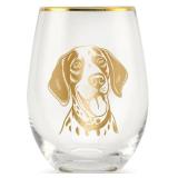 Onebttl German Shorthaired Pointer Gifts for Women, Dog Mom, Dog Lover Gifts for Women Dog Owner, 17 Oz Stemless Wine Glass