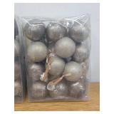 2 Boxes of 24 Pcs Neutral Textured Christmas Ball Ornaments 2.4 Inch Vintage Metallic Brown Maroon Gold Xmas Tree Ornament Shatterproof Rustic Distressed Xmas Baubles Antique Farmhouse Christmas Decor