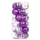 2 Count of Luxtea 24ct Shatterproof Clear Christmas Ball Ornaments Decorative Xmas Baubles Delicate Balls Decorations (2.36