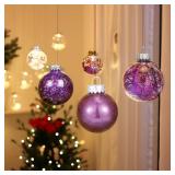 2 Count of Luxtea 24ct Shatterproof Clear Christmas Ball Ornaments Decorative Xmas Baubles Delicate Balls Decorations (2.36