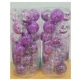 2 Count of Luxtea 24ct Shatterproof Clear Christmas Ball Ornaments Decorative Xmas Baubles Delicate Balls Decorations (2.36