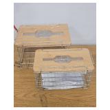 2 Pack Trash Grocery Bag Holder Wall Mounted Design, Silver Extra Large Plastic Garbage Bag Dispenser Holder with Bamboo Lid, Kitchen Organizers and Storage Container Under Sink Large Capacity