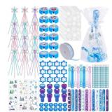 Winter Wonderland Party Favors Set with Snowflake Wands, Stamps, Pencils, Teen Party Supplies and Decorations (frozen party-122)